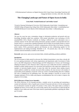 The Changing Landscape and Future of Open Access in India