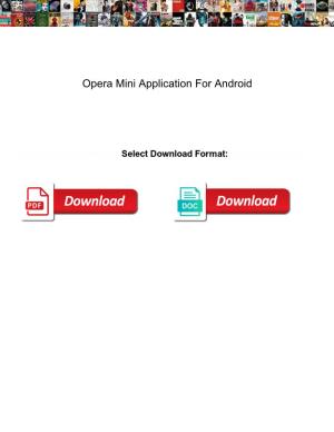 Opera Mini Application for Android