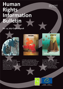 Human Rights Information Bulletin, No. 75 Council of Europe