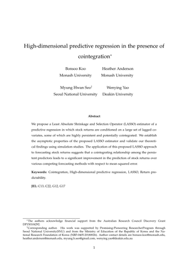 High-Dimensional Predictive Regression in the Presence Of