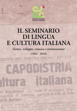 Il Seminario Di Lingua E Cultura Italiana