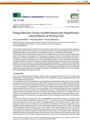 Exergy Recovery During Liquefied Natural Gas Regasification