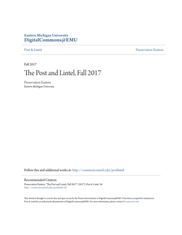 The Post and Lintel, Fall 2017