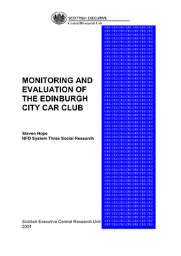 Monitoring and Evaluation of the Edinburgh City Car Club