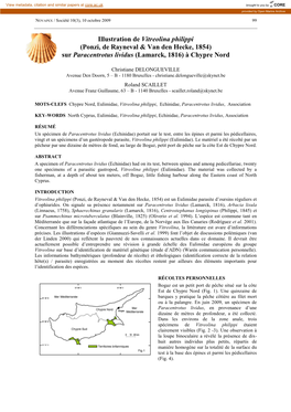 Illustration De Vitreolina Philippi (Ponzi, De Rayneval & Van Den Hecke, 1854) Sur Paracentrotus Lividus (Lamarck, 1816) À