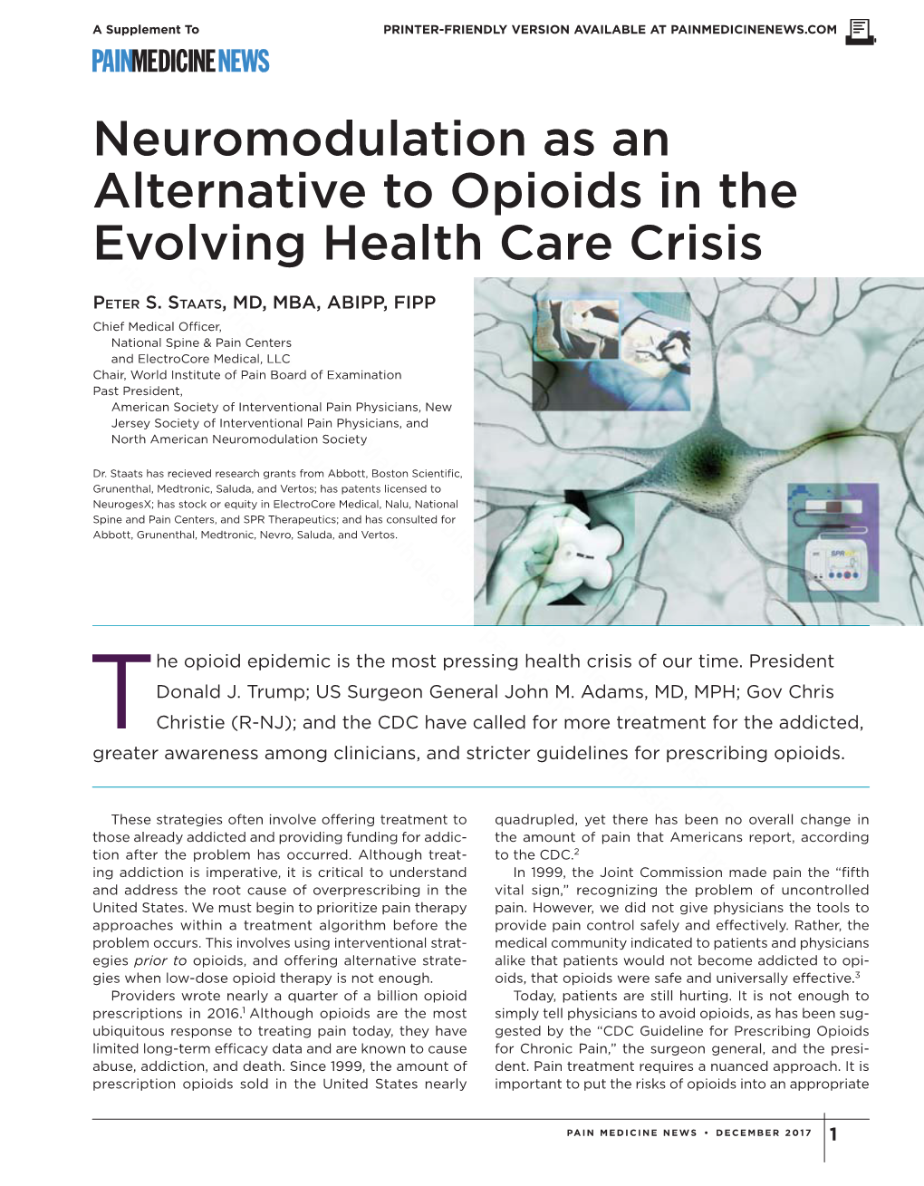 Neuromodulation As an Alternative to Opioids in the Evolving Health Care