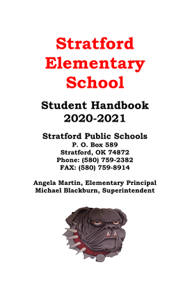 Stratford Elementary School Letter to Students