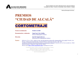 Premios Ciudad De Alcalá De Cortometraje