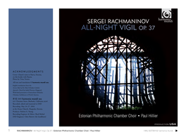 All-NIGHT VIGIL OP. 37