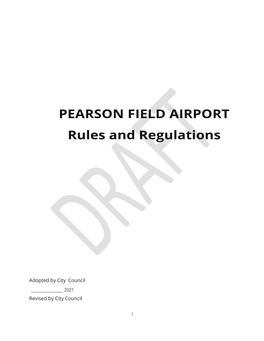 Pearson Field Rules and Regulation (DRAFT)