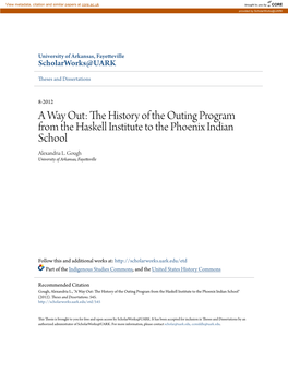 The History of the Outing Program from the Haskell Institute to the Phoenix Indian School