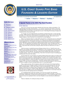 Us Coast Guard Pipe Band Founders & Leaders Edition