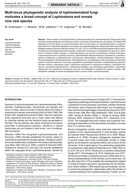 Multi-Locus Phylogenetic Analysis of Lophiostomatoid Fungi Motivates a Broad Concept of Lophiostoma and Reveals Nine New Species