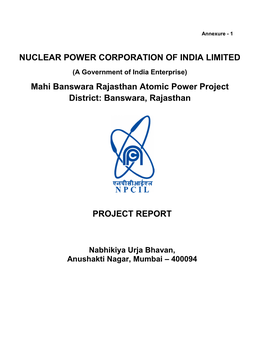 NUCLEAR POWER CORPORA Mahi Banswara Rajasthan a District