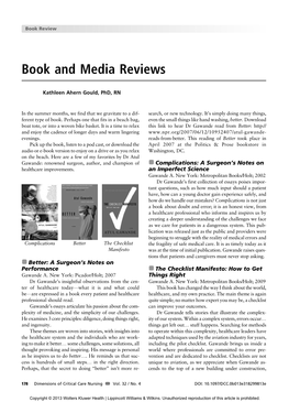 Book and Media Reviews