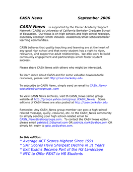 CASN News September 2006