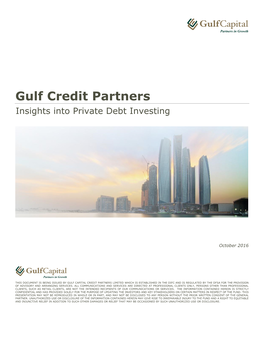 Gulf Credit Partners Insights Into Private Debt Investing