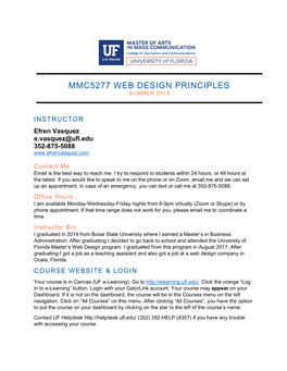 Mmc5277 Web Design Principles Summer 2018