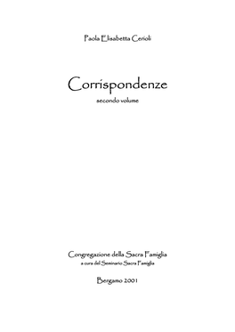 B – Corrispondenti II Volume
