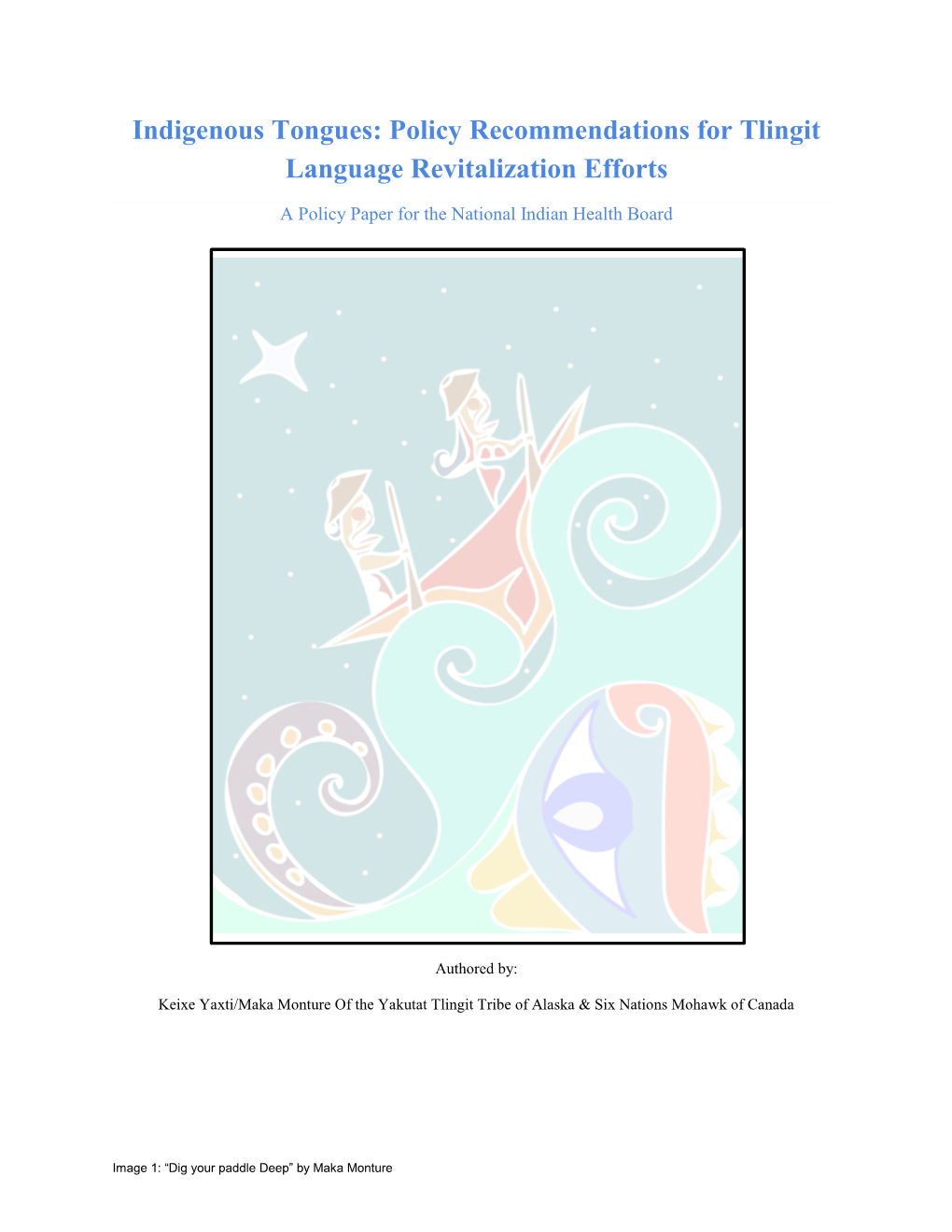 Policy Recommendations for Tlingit Language Revitalization Efforts