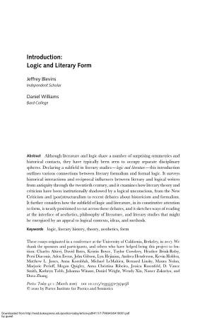 Introduction: Logic and Literary Form