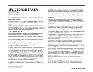 Mr. George Baker Is a “Drummer Man.” Collaborate with the Music Teacher to MR