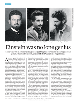Einstein Was No Lone Genius