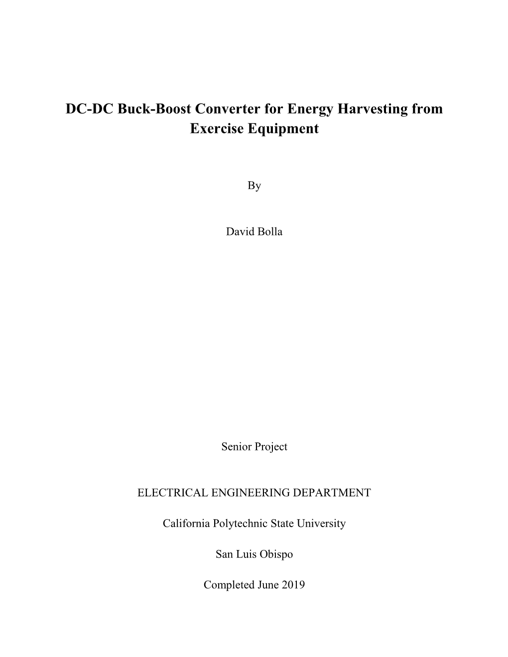 DC-DC Buck-Boost Converter for Energy Harvesting from Exercise Equipment