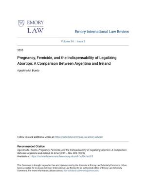 Pregnancy, Femicide, and the Indispensability of Legalizing Abortion: a Comparison Between Argentina and Ireland