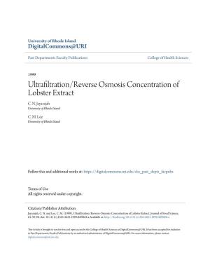 Ultrafiltration/Reverse Osmosis Concentration of Lobster Extract C