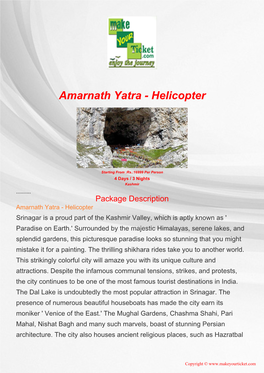 Amarnath Yatra - Helicopter