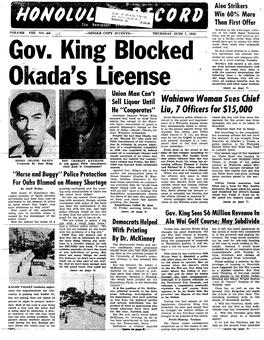 Gov. King Blocked Okada's License