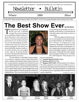 Newsletter • Bulletin the Best Show Ever