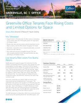 Greenville Office Tenants Face Rising Costs and Limited Options for Space