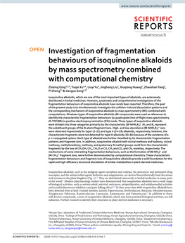 Investigation of Fragmentation Behaviours of Isoquinoline