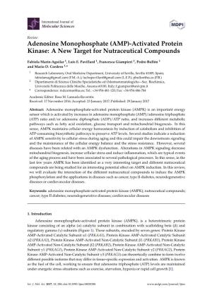 (AMP)-Activated Protein Kinase: a New Target for Nutraceutical Compounds