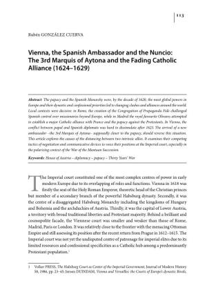 Vienna, the Spanish Ambassador and the Nuncio: the 3Rd Marquis of Aytona and the Fading Catholic Alliance (1624–1629)