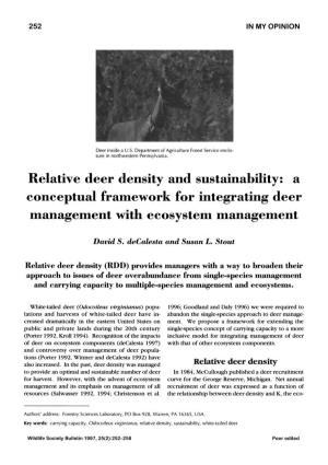 Relative Deer Density and Sustainability: a Conceptual Framework for Integrating Deer Management with Ecosystem Management