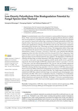 Low-Density Polyethylene Film Biodegradation Potential by Fungal Species from Thailand