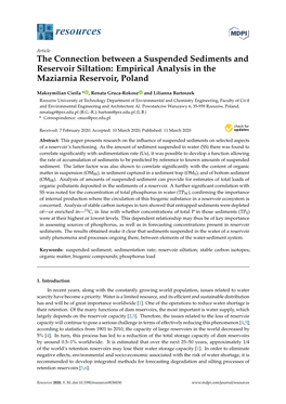 The Connection Between a Suspended Sediments and Reservoir Siltation: Empirical Analysis in the Maziarnia Reservoir, Poland