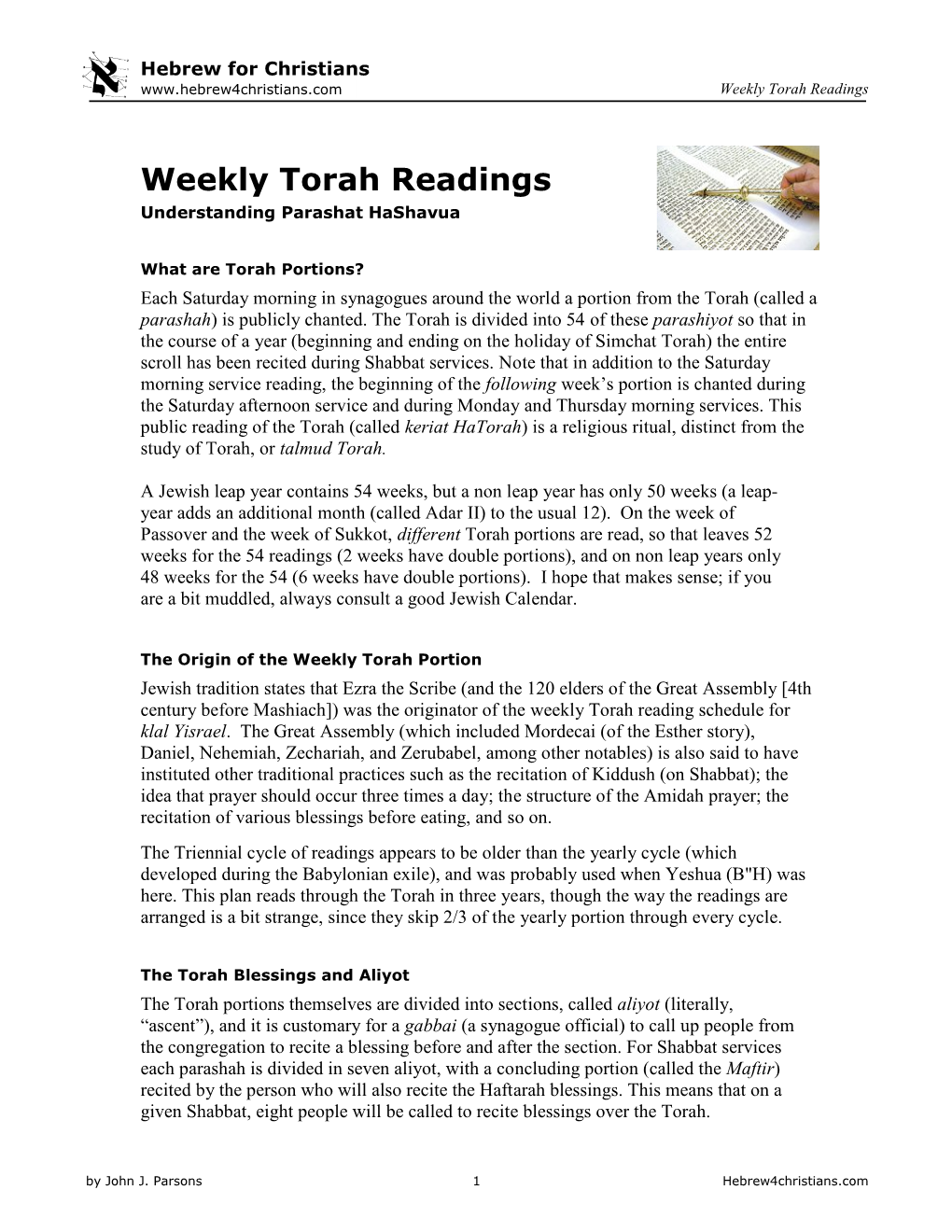 Weekly Torah Readings