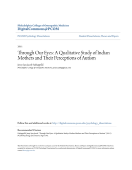A Qualitative Study of Indian Mothers and Their Perceptions of Autism