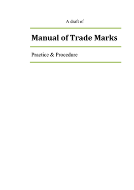 Manual of Trade Marks
