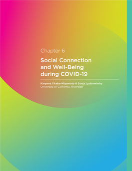 Social Connection and Well-Being During COVID-19
