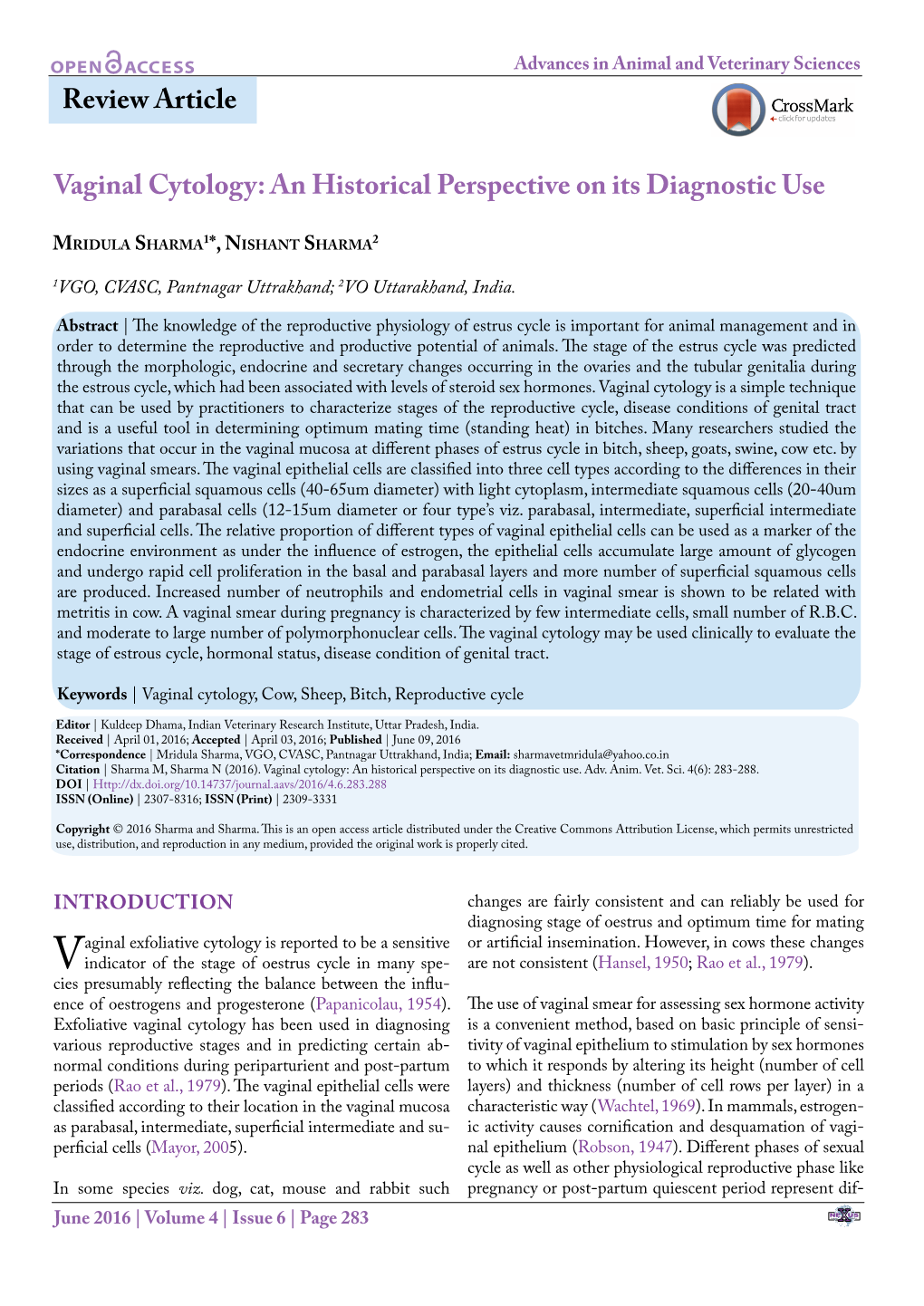 Vaginal Cytology: an Historical Perspective on Its Diagnostic Use