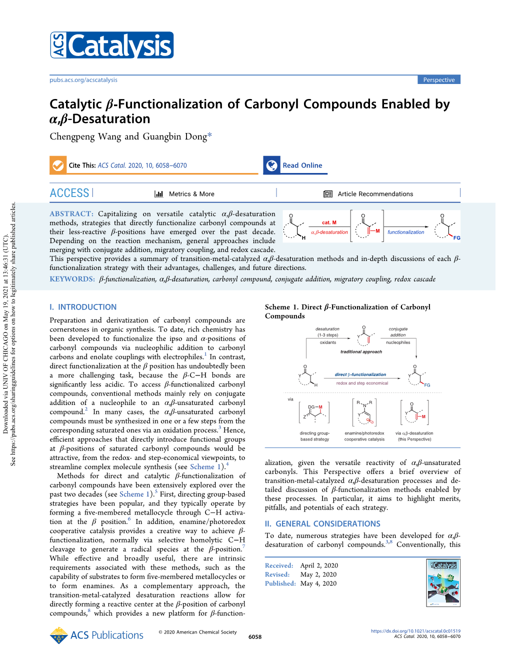 Catalytic Β-Functionalization of Carbonyl Compounds Enabled by Α