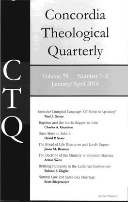 Concordia Theological Quarterly