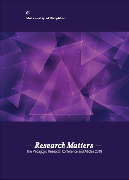 Research Matters: the Pedagogic Research Conference and Articles 2019, Pp.6-9