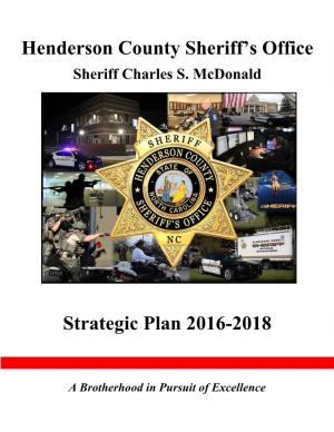 Henderson County Sheriff's Office Strategic Plan 2016-2018