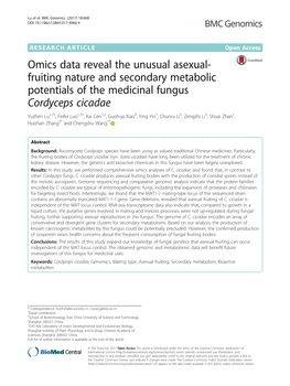 Omics Data Reveal the Unusual Asexual-Fruiting Nature And